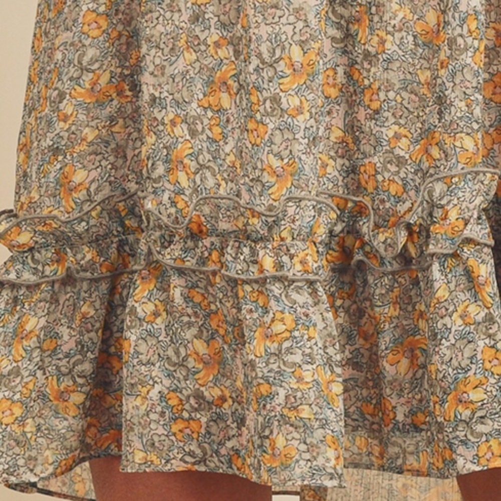Dress Forum Sage Floral Ruffle Trimmed Babydoll Dress - Picture 5 of 9